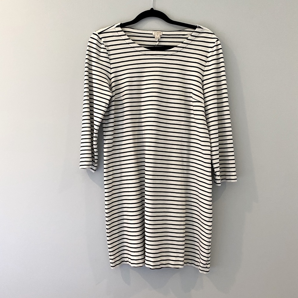 J Crew factory navy stripe dress size medium